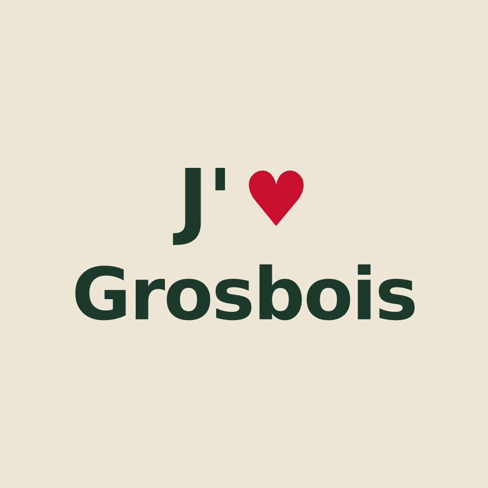 Tote bag personnalisé Grosbois — design J'aime Grosbois