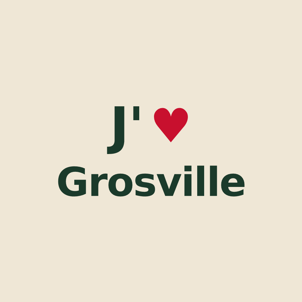 Tote bag personnalisé Grosville — design J'aime Grosville