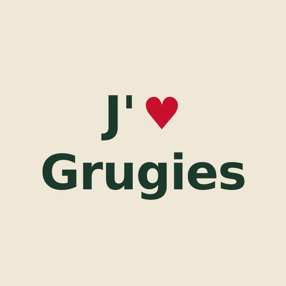 Tote bag personnalisé Grugies — design J'aime Grugies