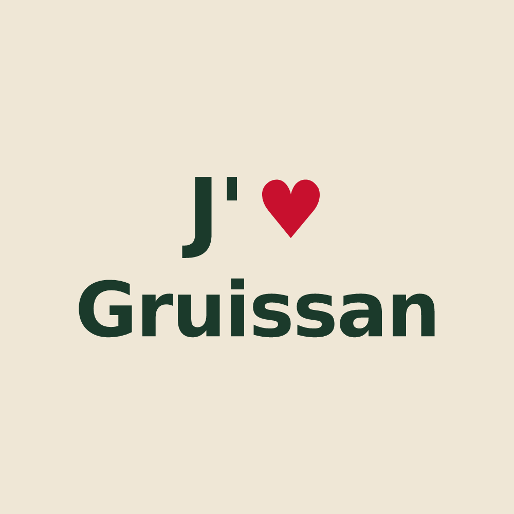 Tote bag personnalisé Gruissan — design J'aime Gruissan