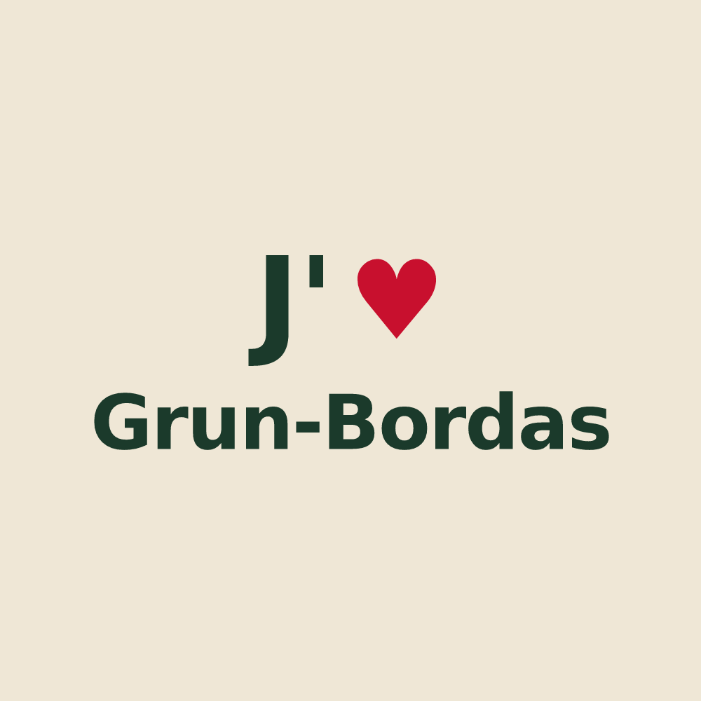 Tote bag personnalisé Grun-Bordas — design J'aime Grun-Bordas