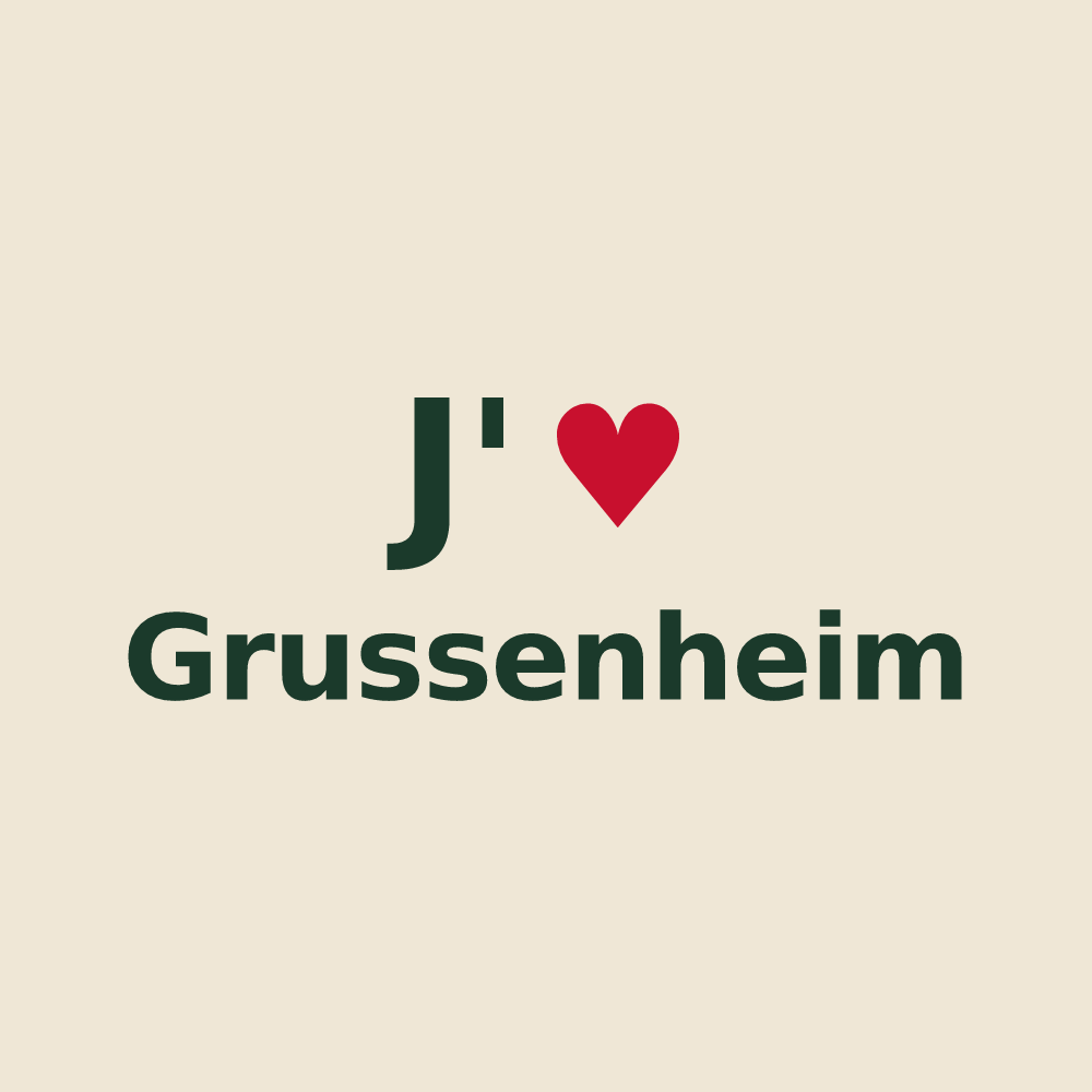 Tote bag personnalisé Grussenheim — design J'aime Grussenheim