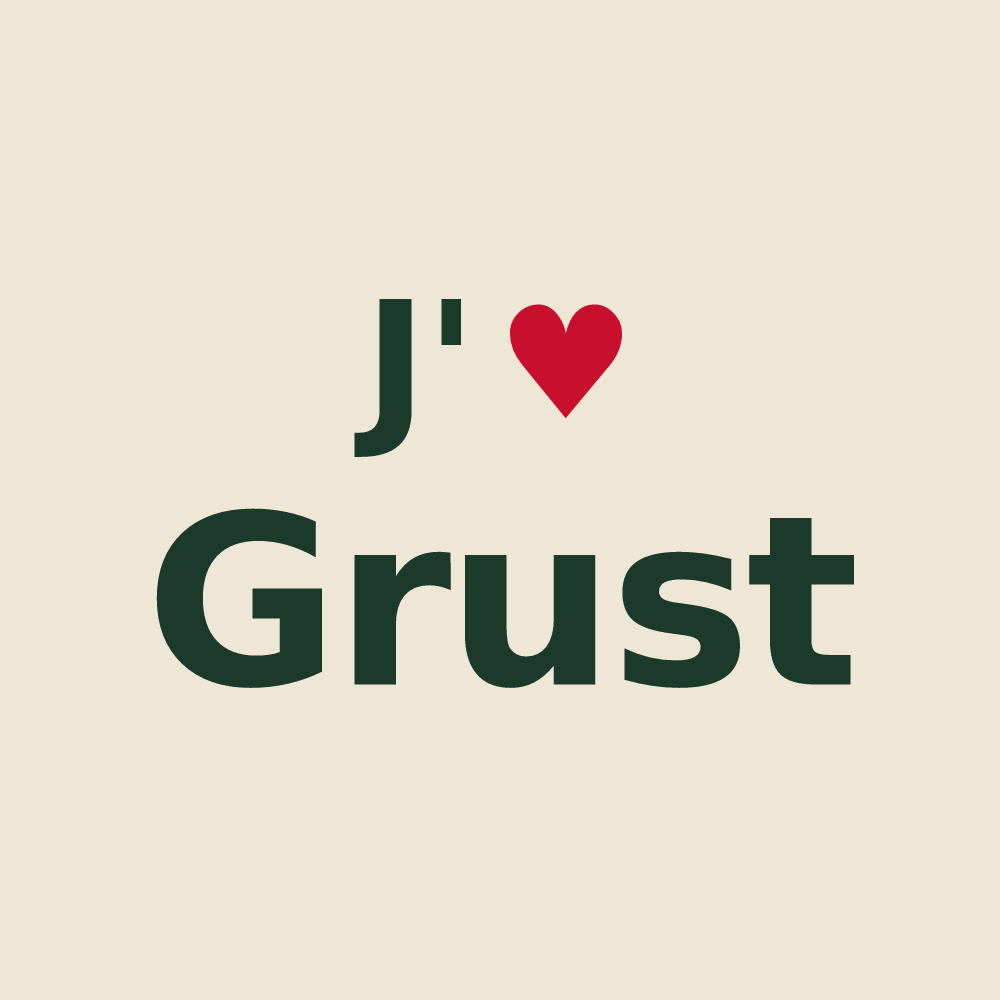 Tote bag personnalisé Grust — design J'aime Grust
