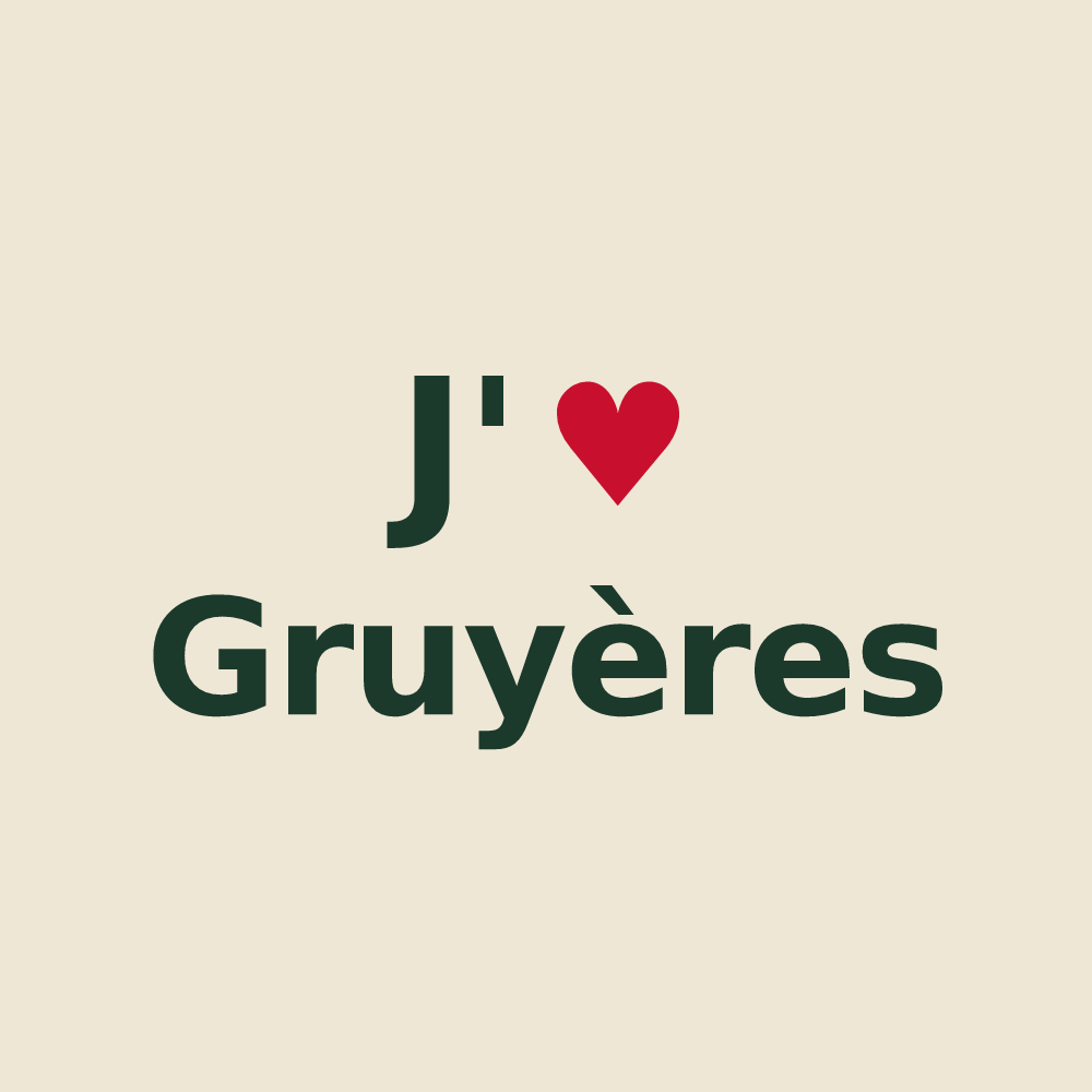 Tote bag personnalisé Gruyères — design J'aime Gruyères