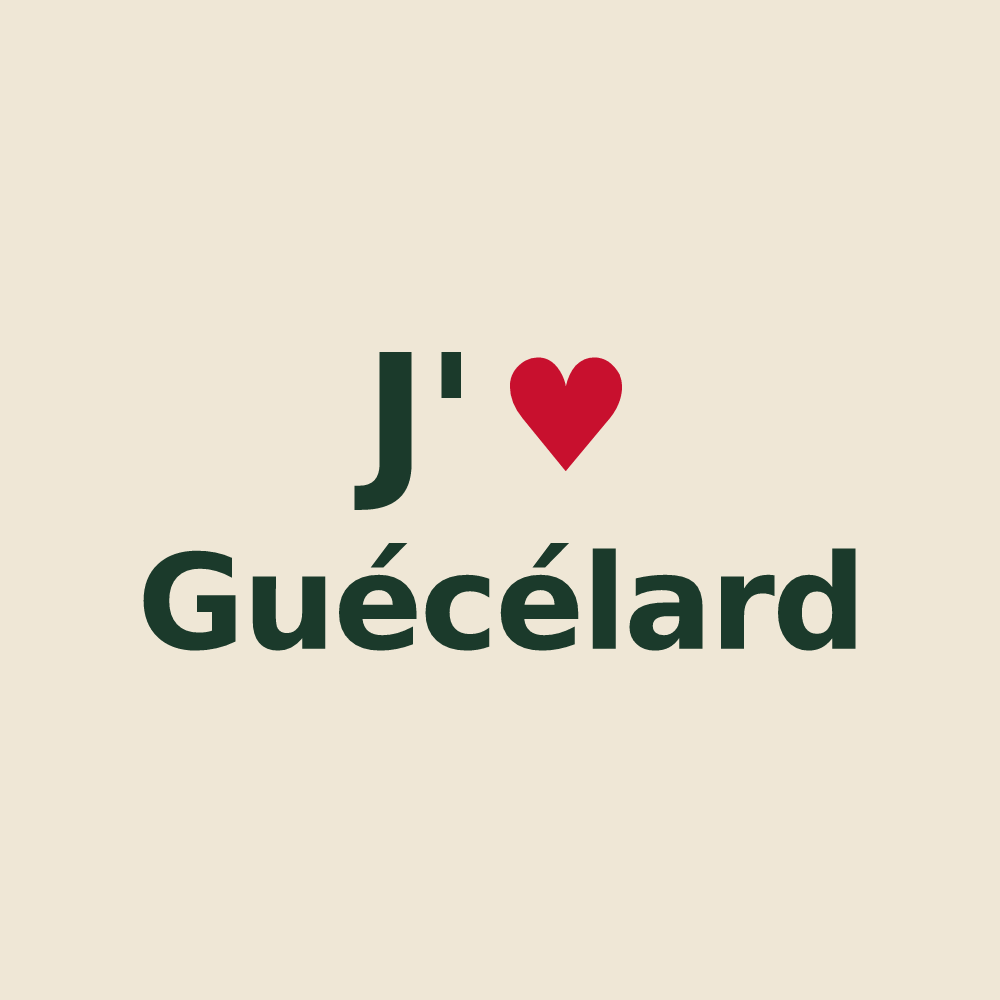 Tote bag personnalisé Guécélard — design J'aime Guécélard