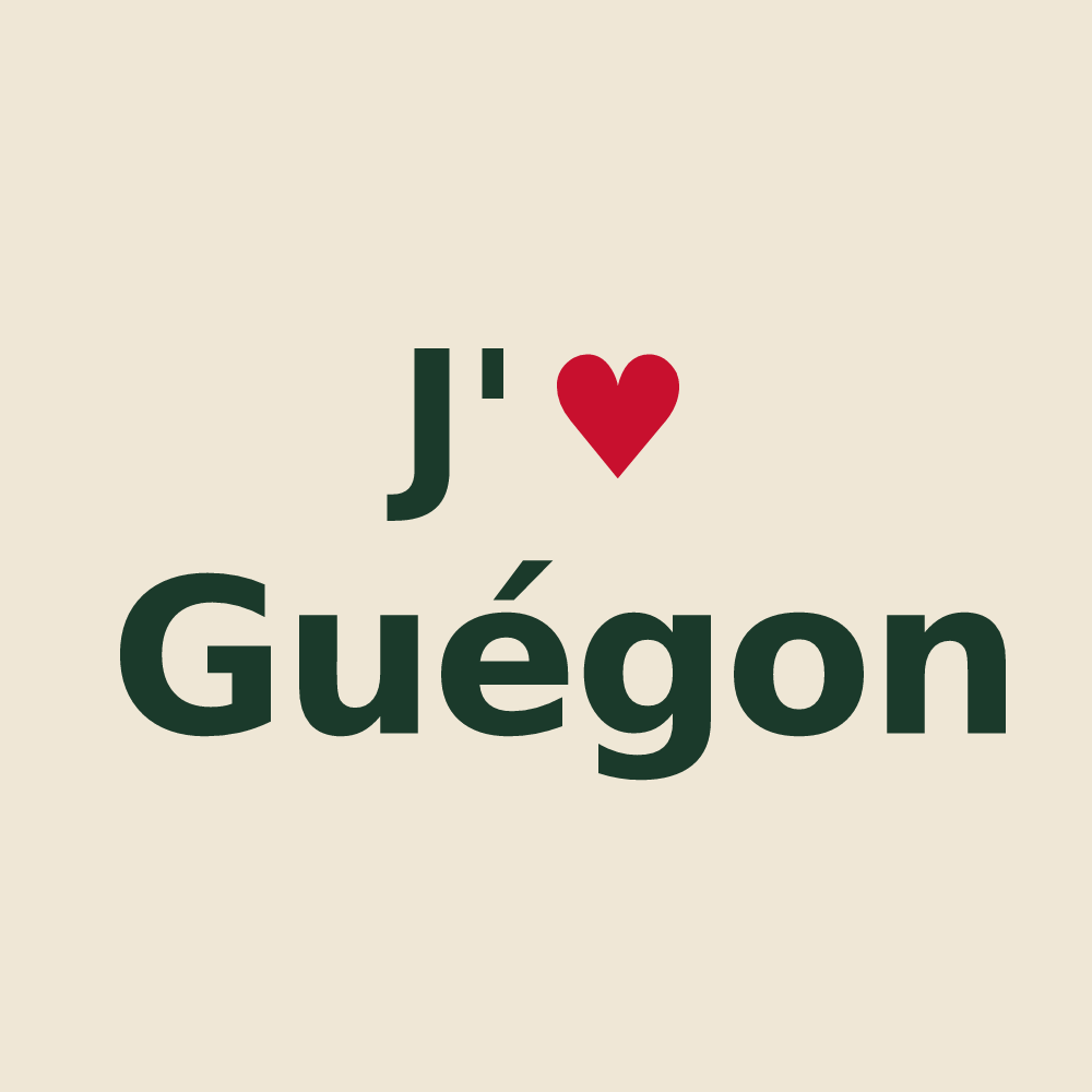 Tote bag personnalisé Guégon — design J'aime Guégon