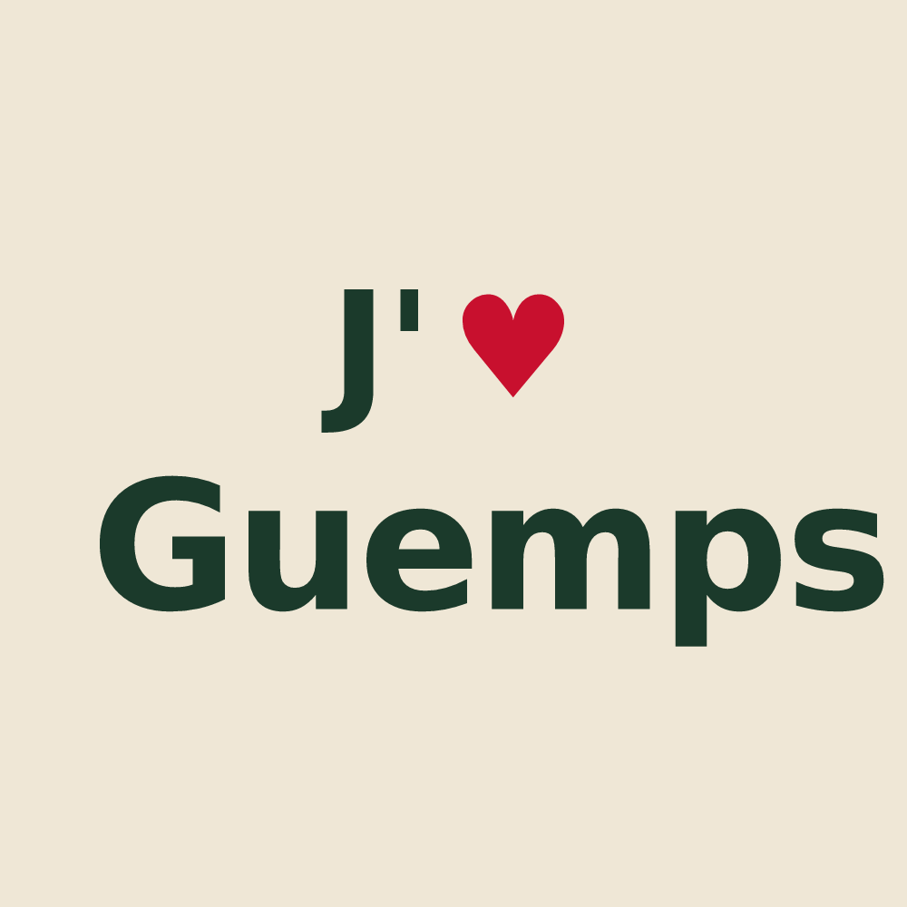 Tote bag personnalisé Guemps — design J'aime Guemps