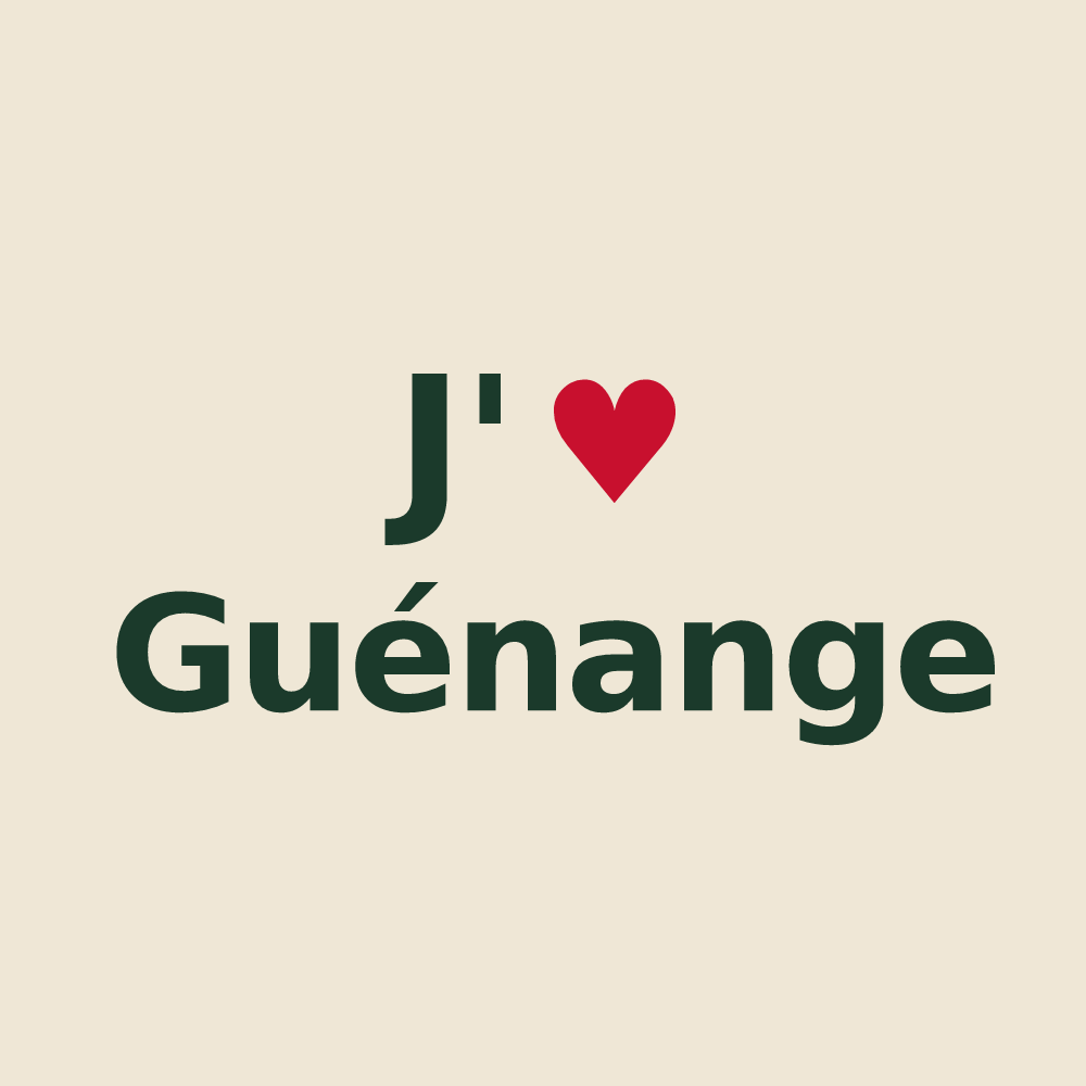 Tote bag personnalisé Guénange — design J'aime Guénange