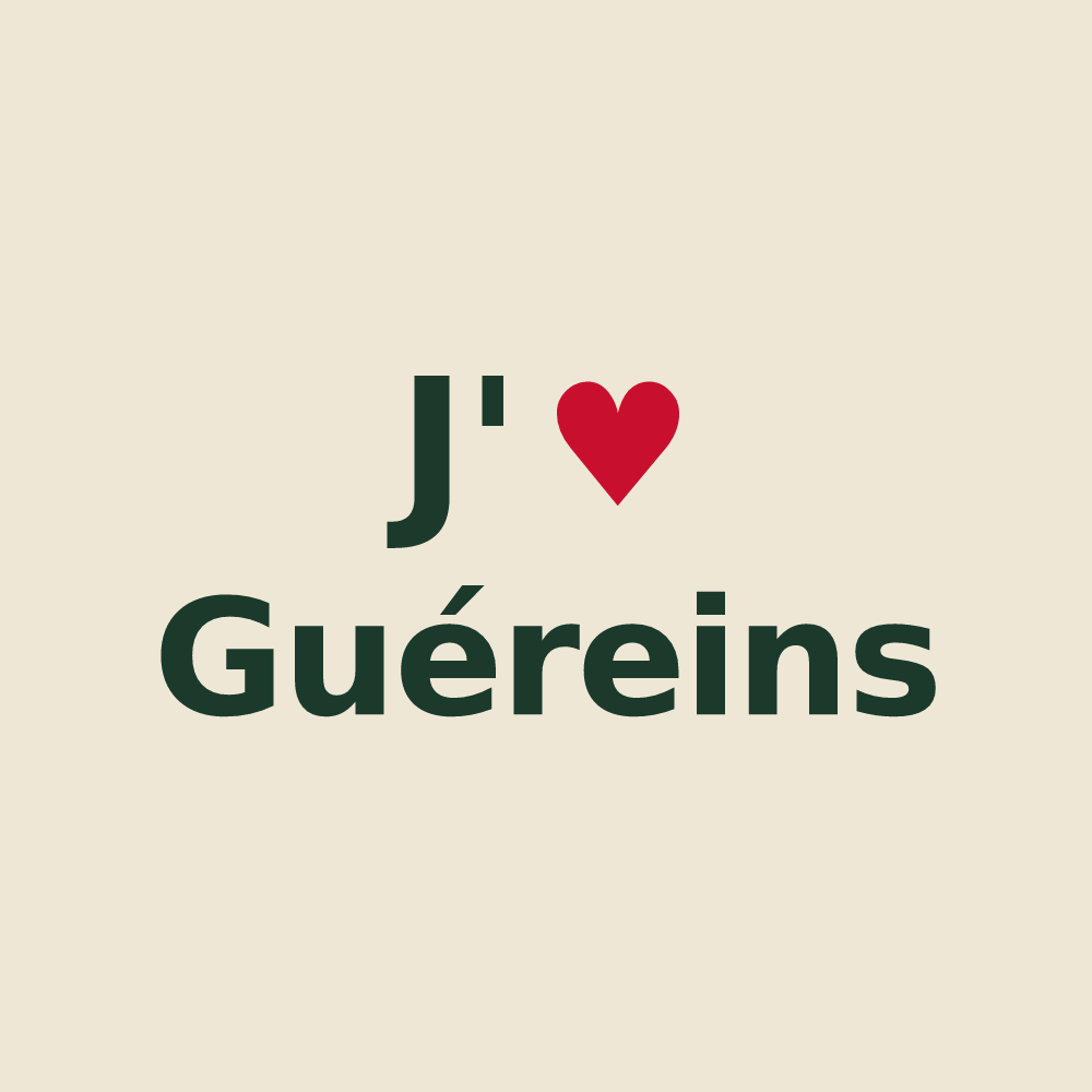 Tote bag personnalisé Guéreins — design J'aime Guéreins