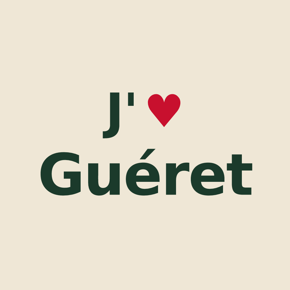 Tote bag personnalisé Guéret — design J'aime Guéret
