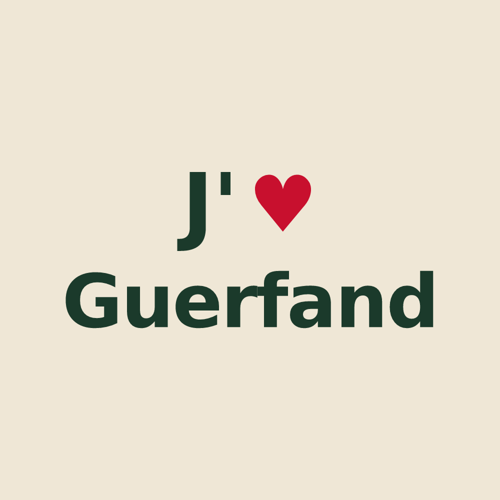 Tote bag personnalisé Guerfand — design « J'aime Guerfand » imprimé sur le tote bag