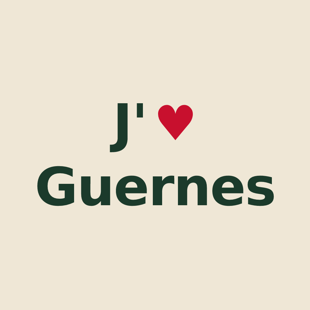 Tote bag personnalisé Guernes — design J'aime Guernes