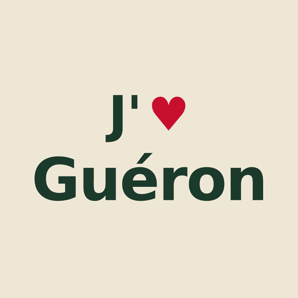 Tote bag personnalisé Guéron — design J'aime Guéron