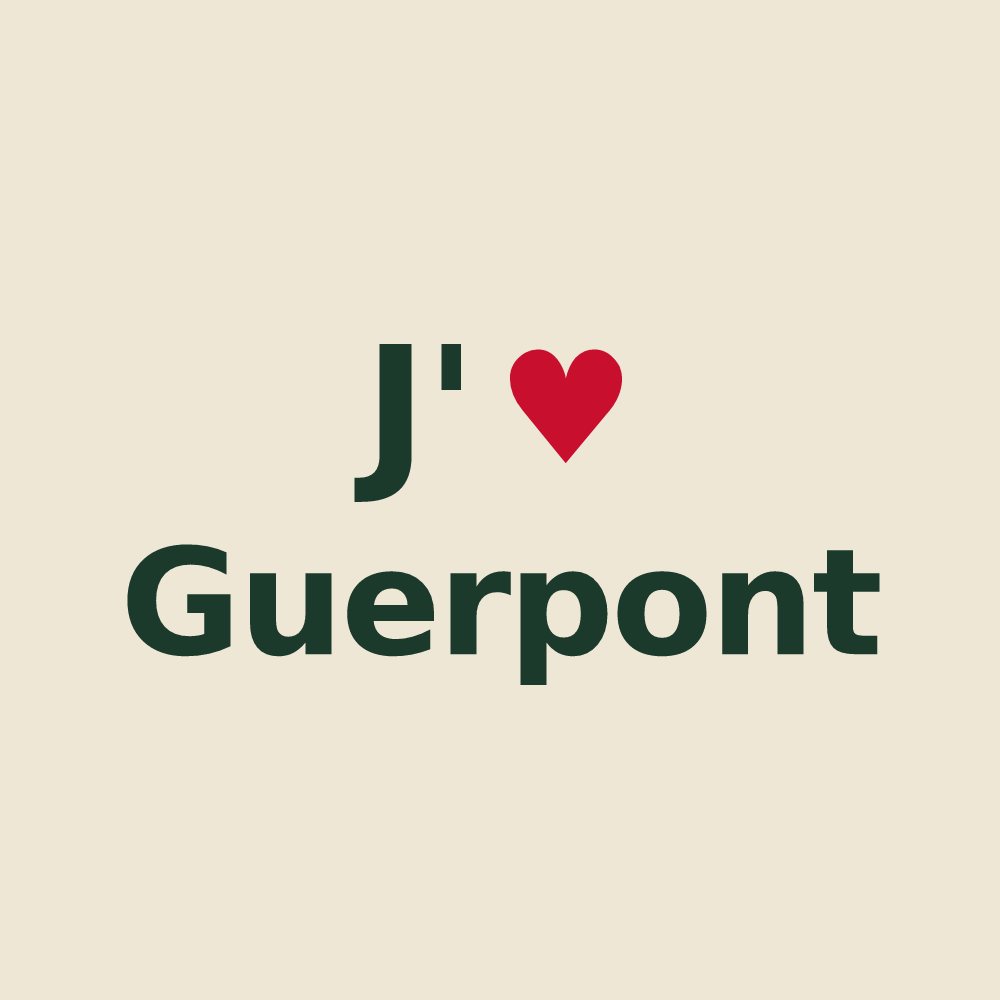 Tote bag personnalisé Guerpont — design J'aime Guerpont