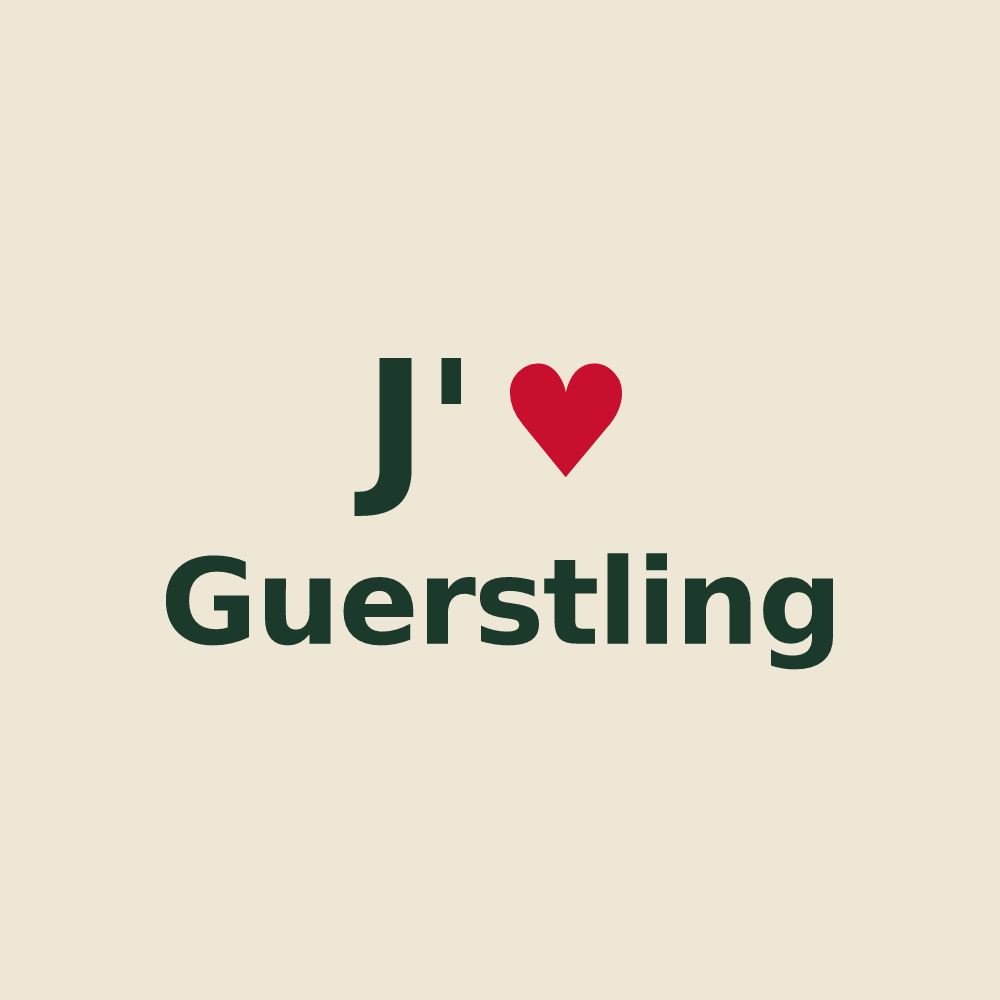 Tote bag personnalisé Guerstling — design « J'aime Guerstling » imprimé sur le tote bag