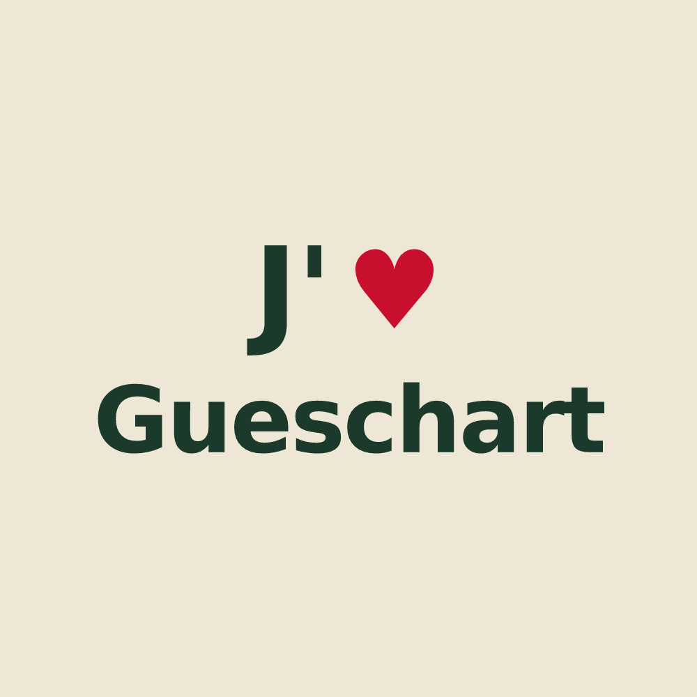 Tote bag personnalisé Gueschart — design J'aime Gueschart