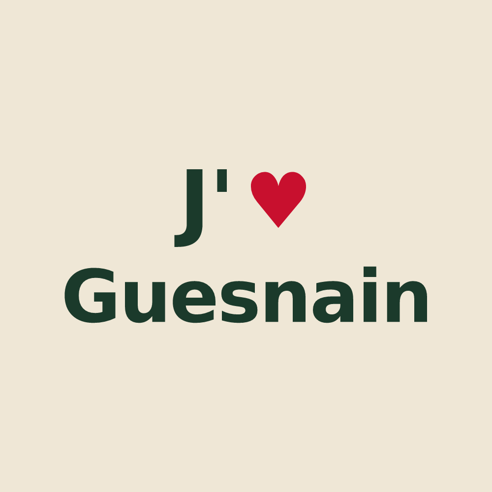 Tote bag personnalisé Guesnain — design J'aime Guesnain