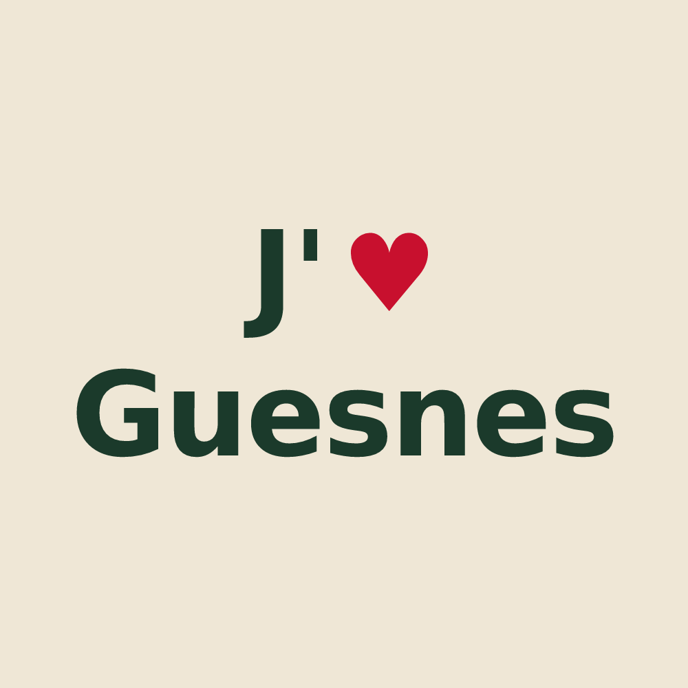 Tote bag personnalisé Guesnes — design J'aime Guesnes