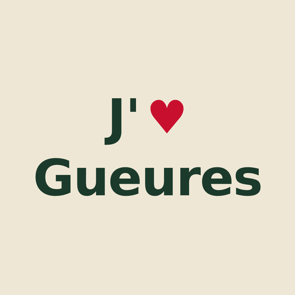 Tote bag personnalisé Gueures — design J'aime Gueures