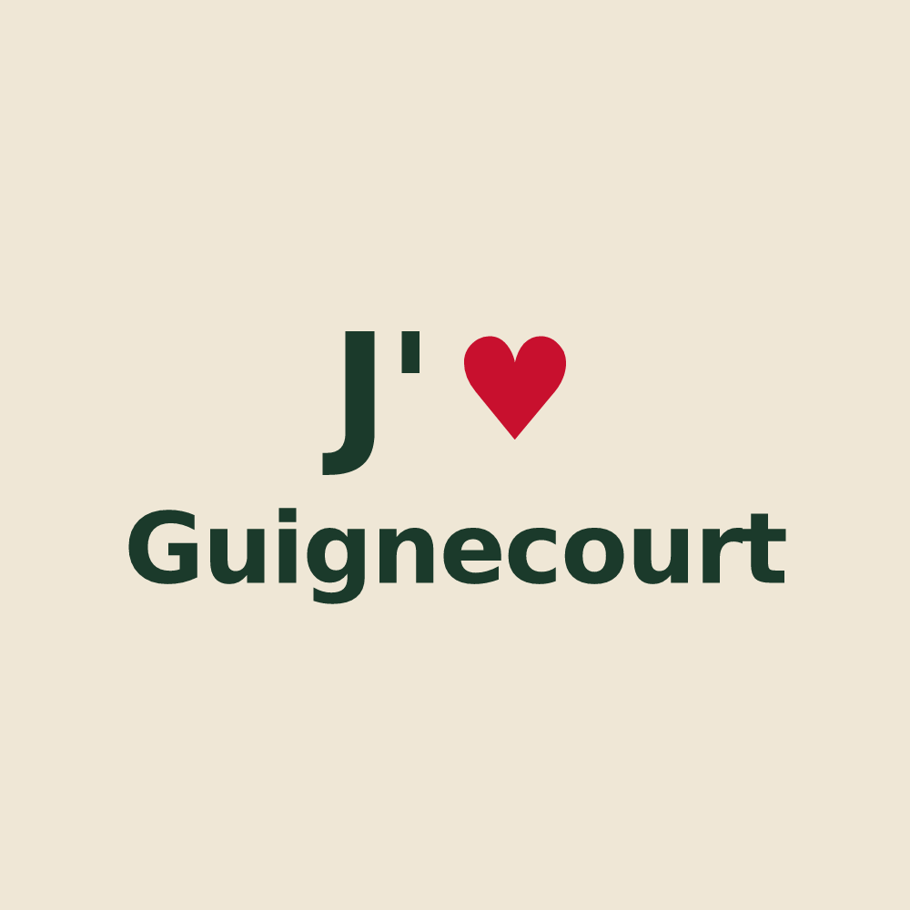 Tote bag personnalisé Guignecourt — design J'aime Guignecourt