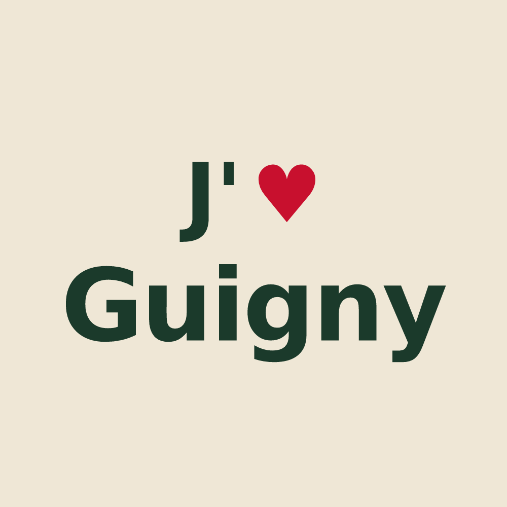 Tote bag personnalisé Guigny — design J'aime Guigny