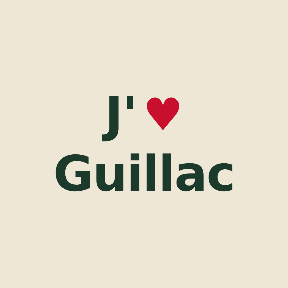 Tote bag personnalisé Guillac — design J'aime Guillac