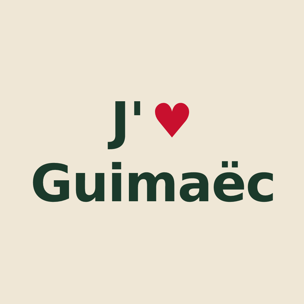 Tote bag personnalisé Guimaëc — design J'aime Guimaëc