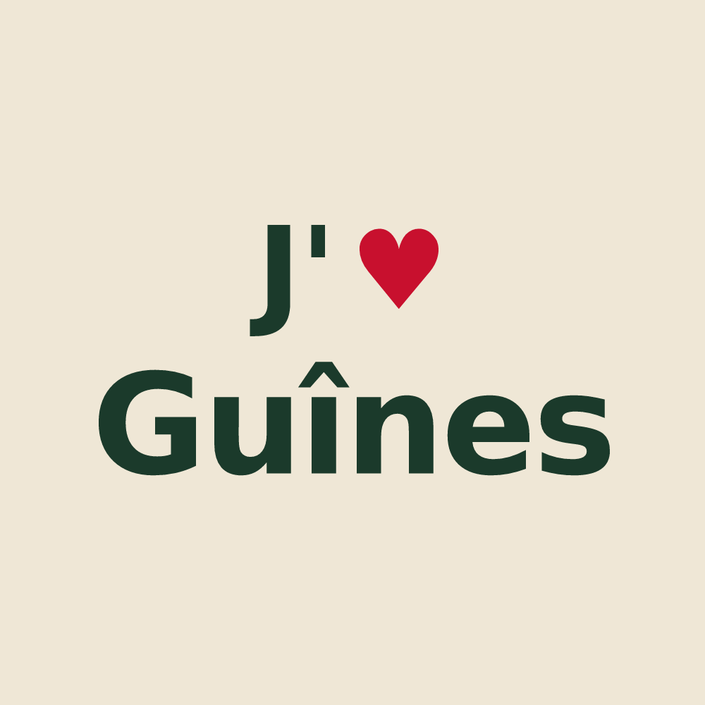 Tote bag personnalisé Guînes — design J'aime Guînes