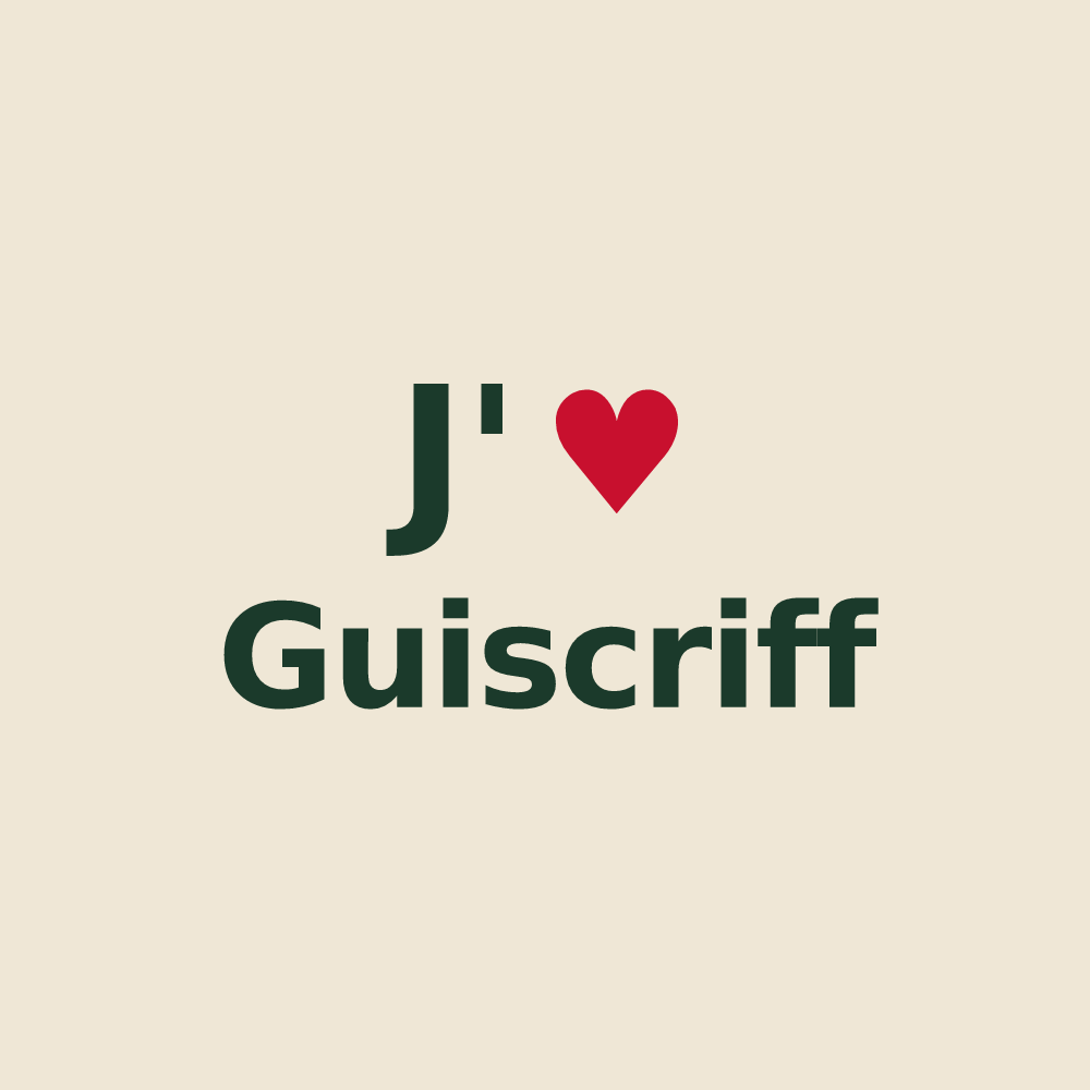 Tote bag personnalisé Guiscriff — design J'aime Guiscriff