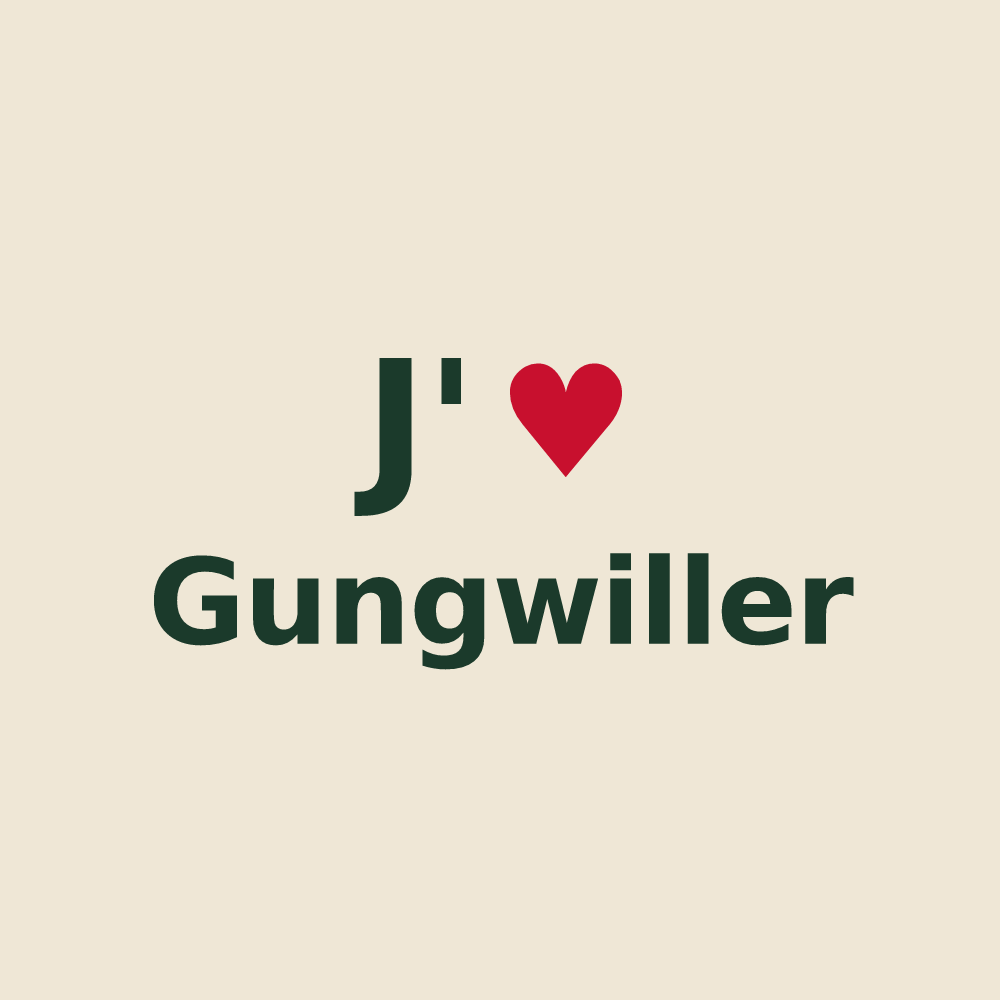 Tote bag personnalisé Gungwiller — design J'aime Gungwiller