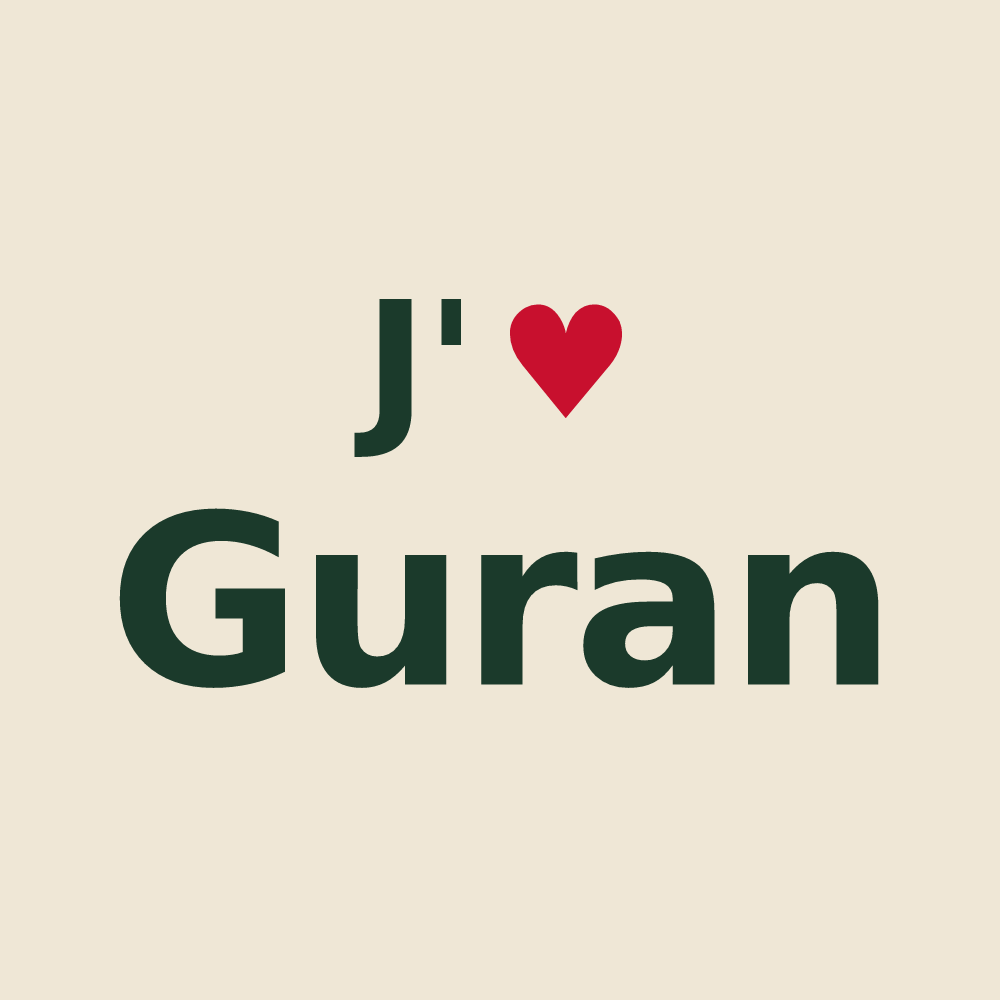 Tote bag personnalisé Guran — design J'aime Guran