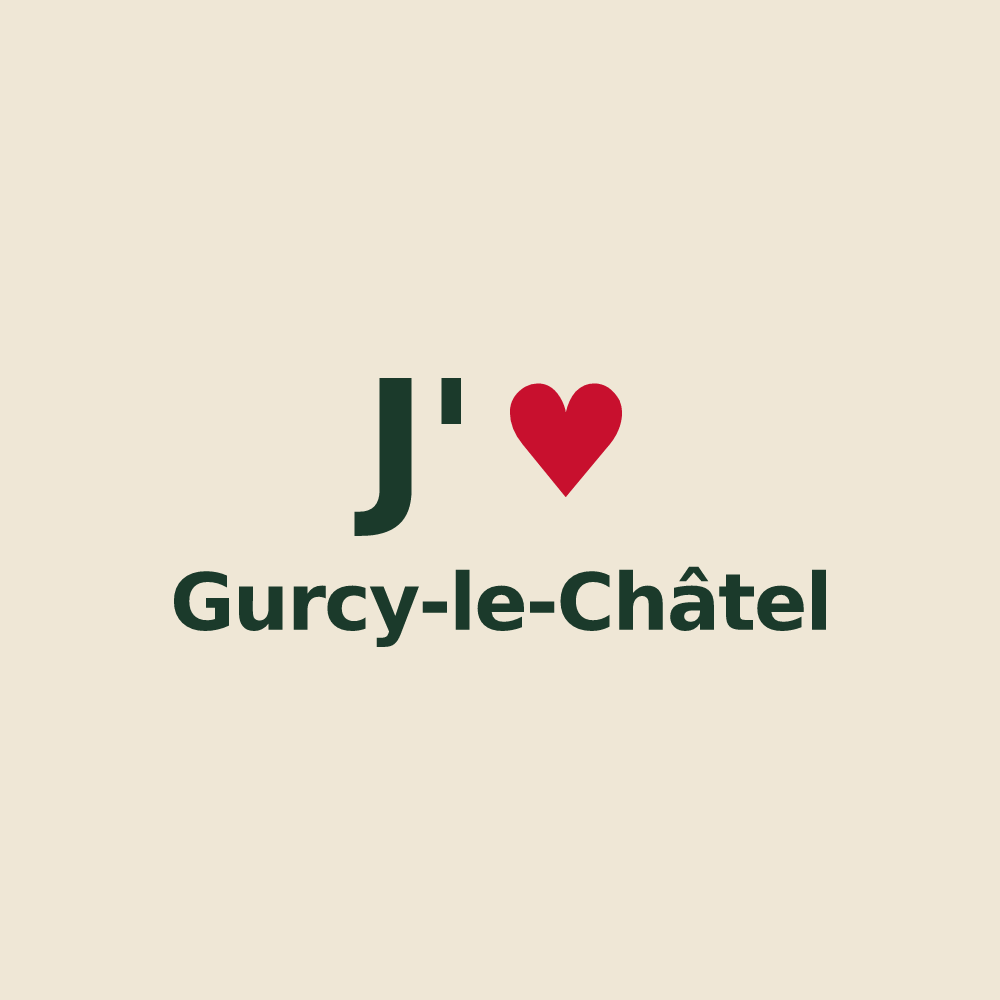 Tote bag personnalisé Gurcy-le-Châtel — design J'aime Gurcy-le-Châtel