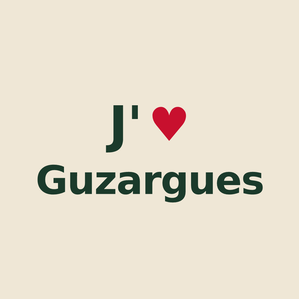 Tote bag personnalisé Guzargues — design J'aime Guzargues