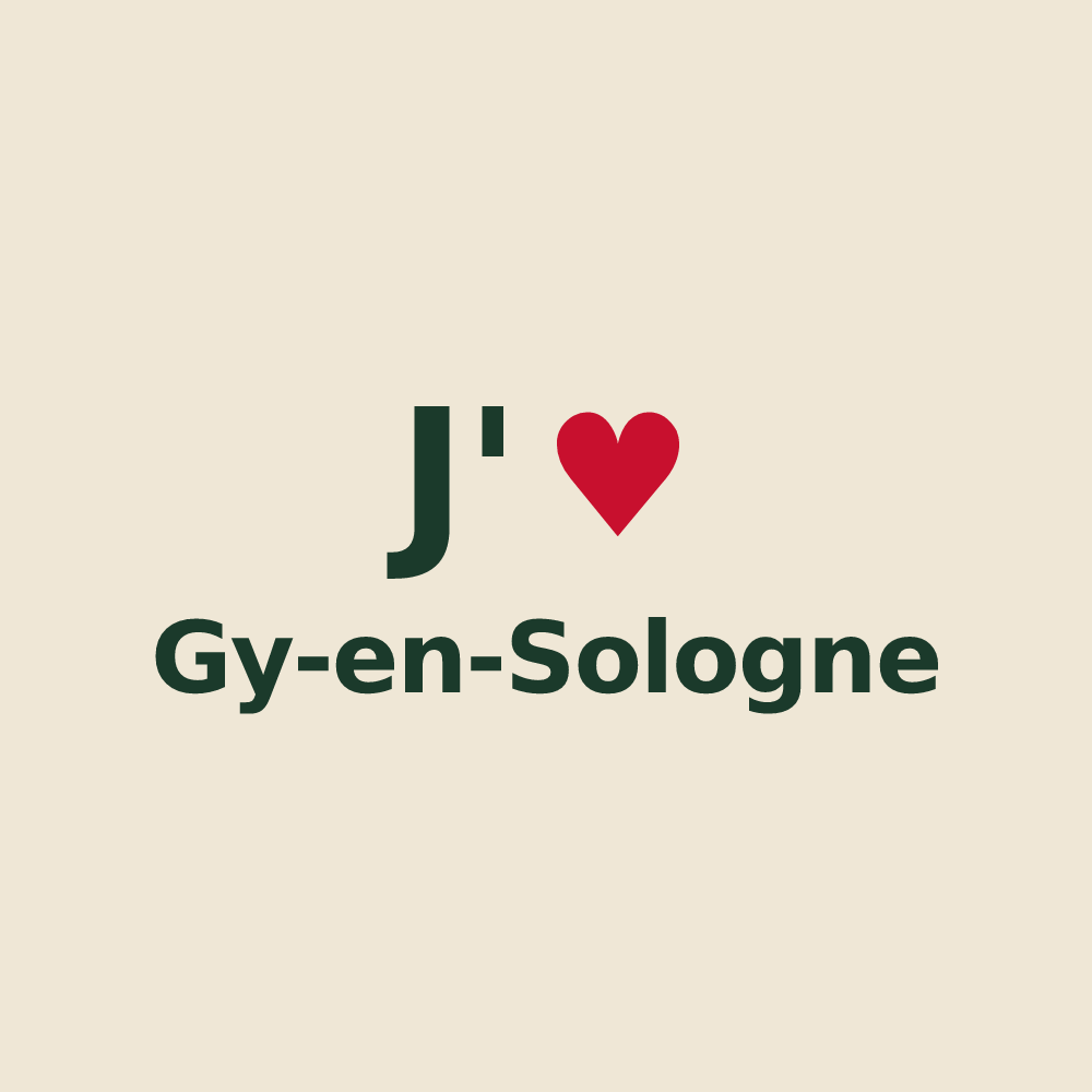 Tote bag personnalisé Gy-en-Sologne — design J'aime Gy-en-Sologne