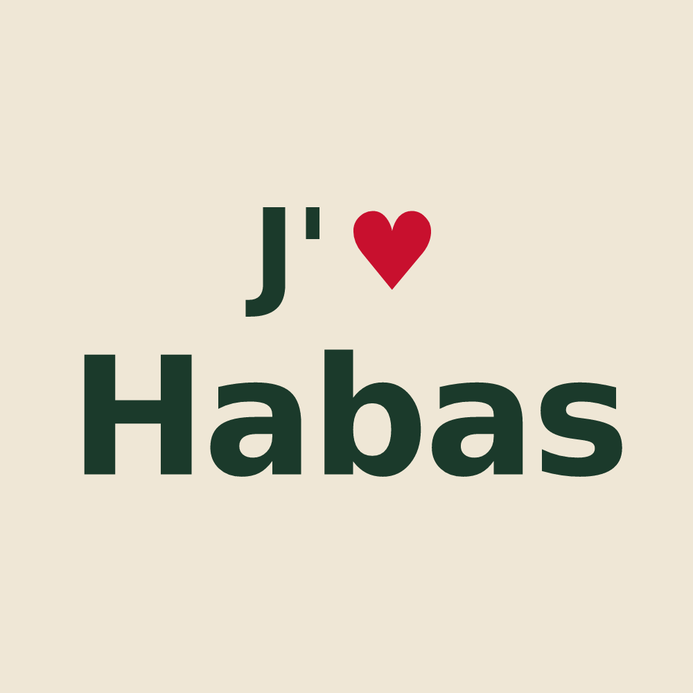 Tote bag personnalisé Habas — design J'aime Habas
