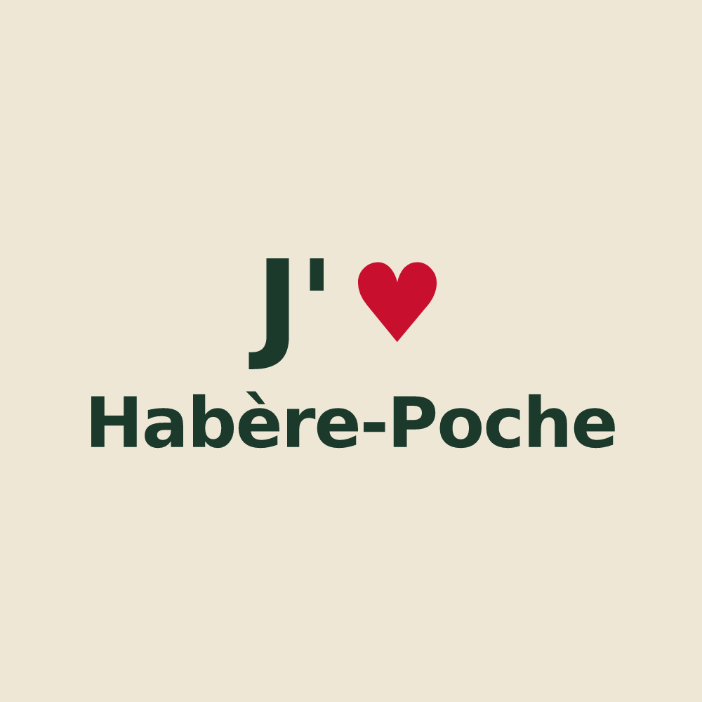 Tote bag personnalisé Habère-Poche — design J'aime Habère-Poche