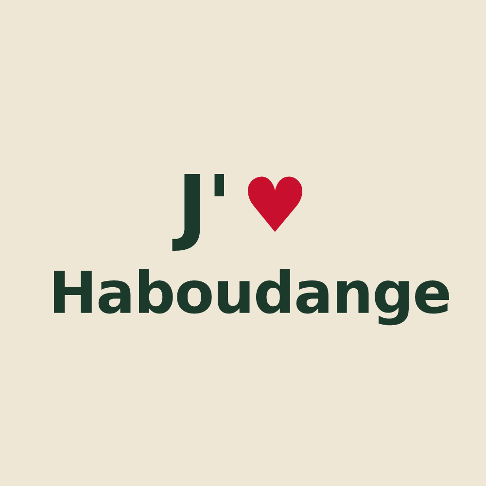 Tote bag personnalisé Haboudange — design J'aime Haboudange