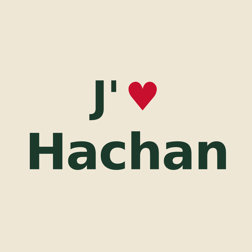Tote bag personnalisé Hachan — design J'aime Hachan