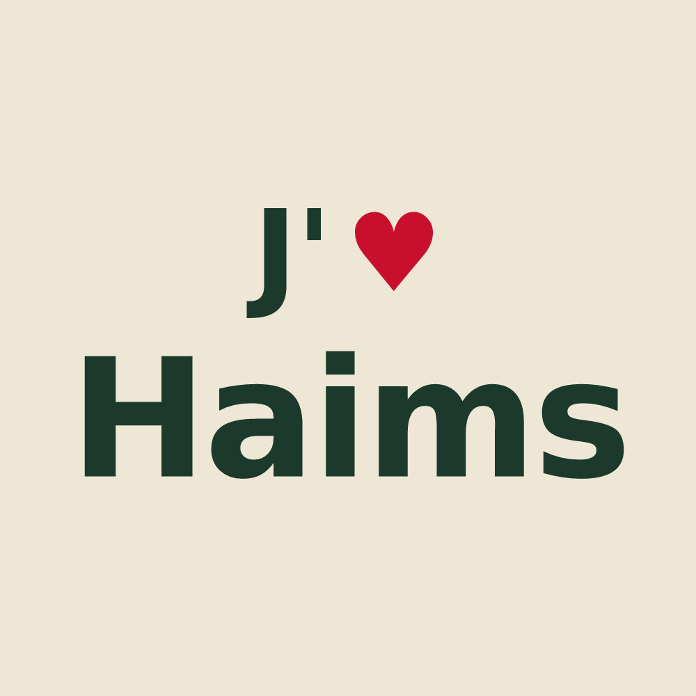 Tote bag personnalisé Haims — design J'aime Haims