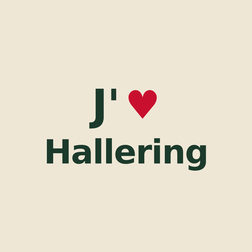 Tote bag personnalisé Hallering — design J'aime Hallering