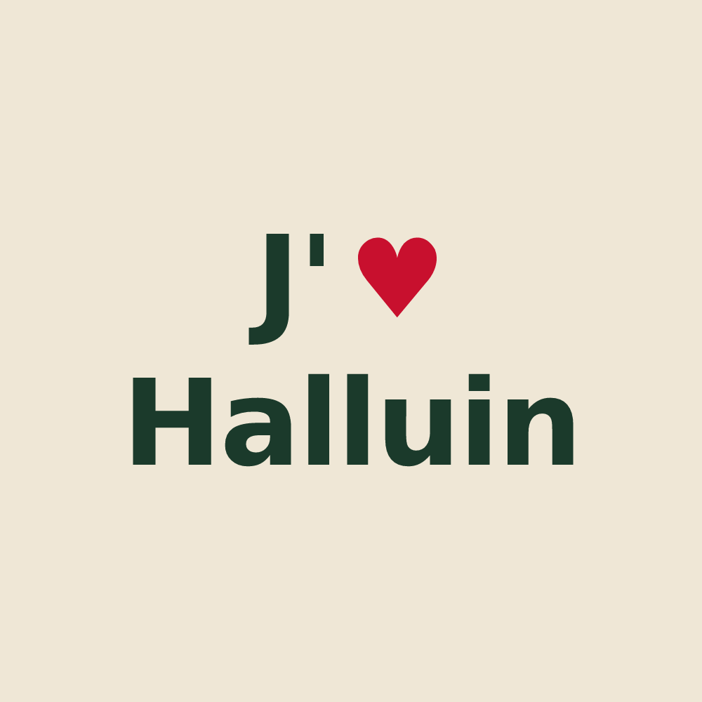Tote bag personnalisé Halluin — design J'aime Halluin