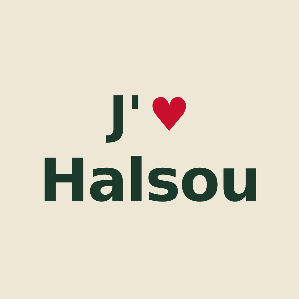 Tote bag personnalisé Halsou — design J'aime Halsou