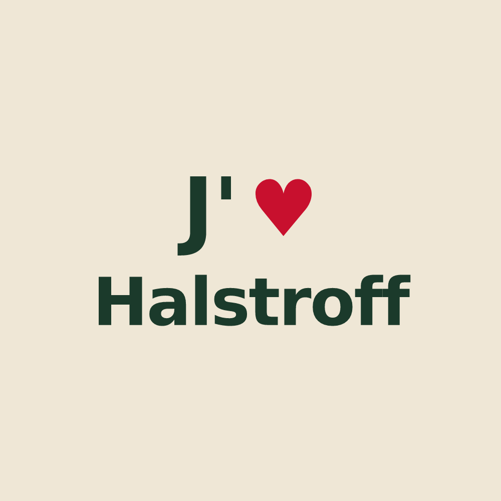 Tote bag personnalisé Halstroff — design J'aime Halstroff