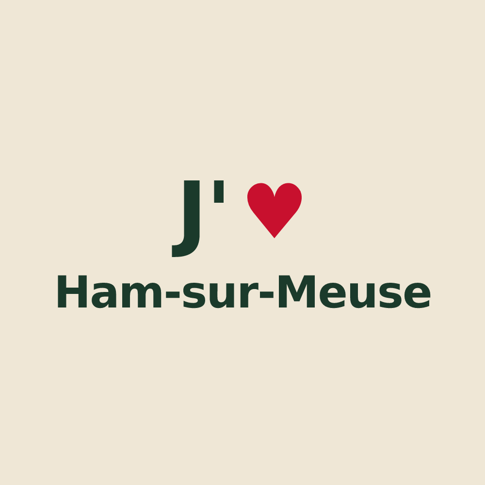 Tote bag personnalisé Ham-sur-Meuse — design J'aime Ham-sur-Meuse