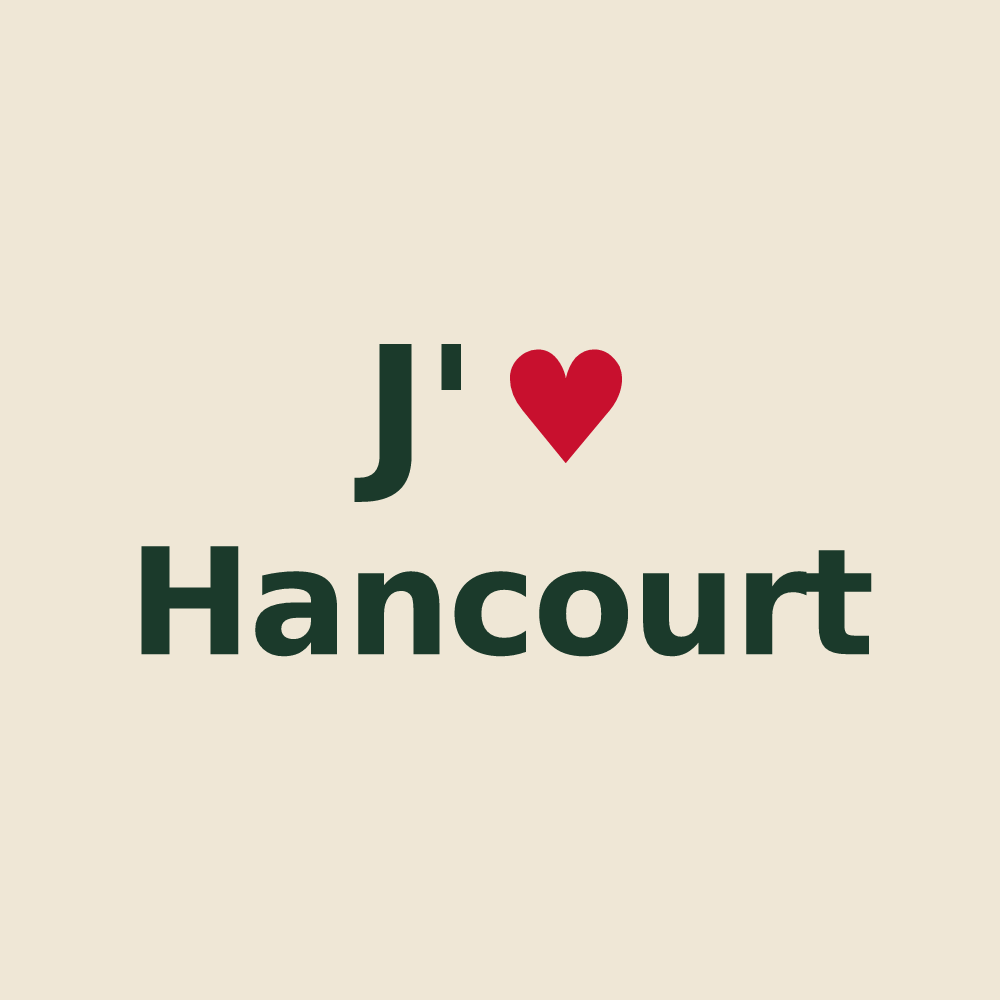 Tote bag personnalisé Hancourt — design J'aime Hancourt