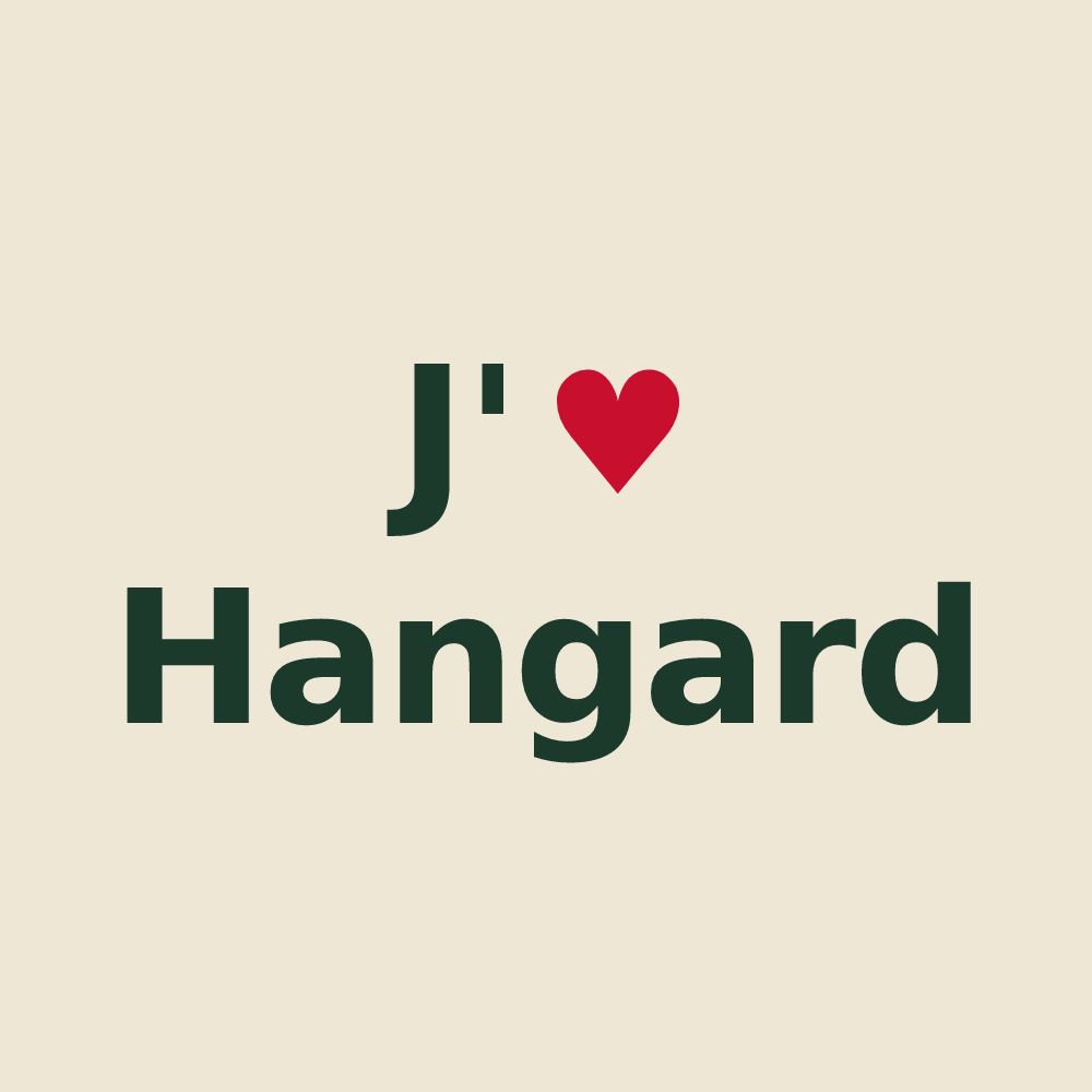 Tote bag personnalisé Hangard — design J'aime Hangard