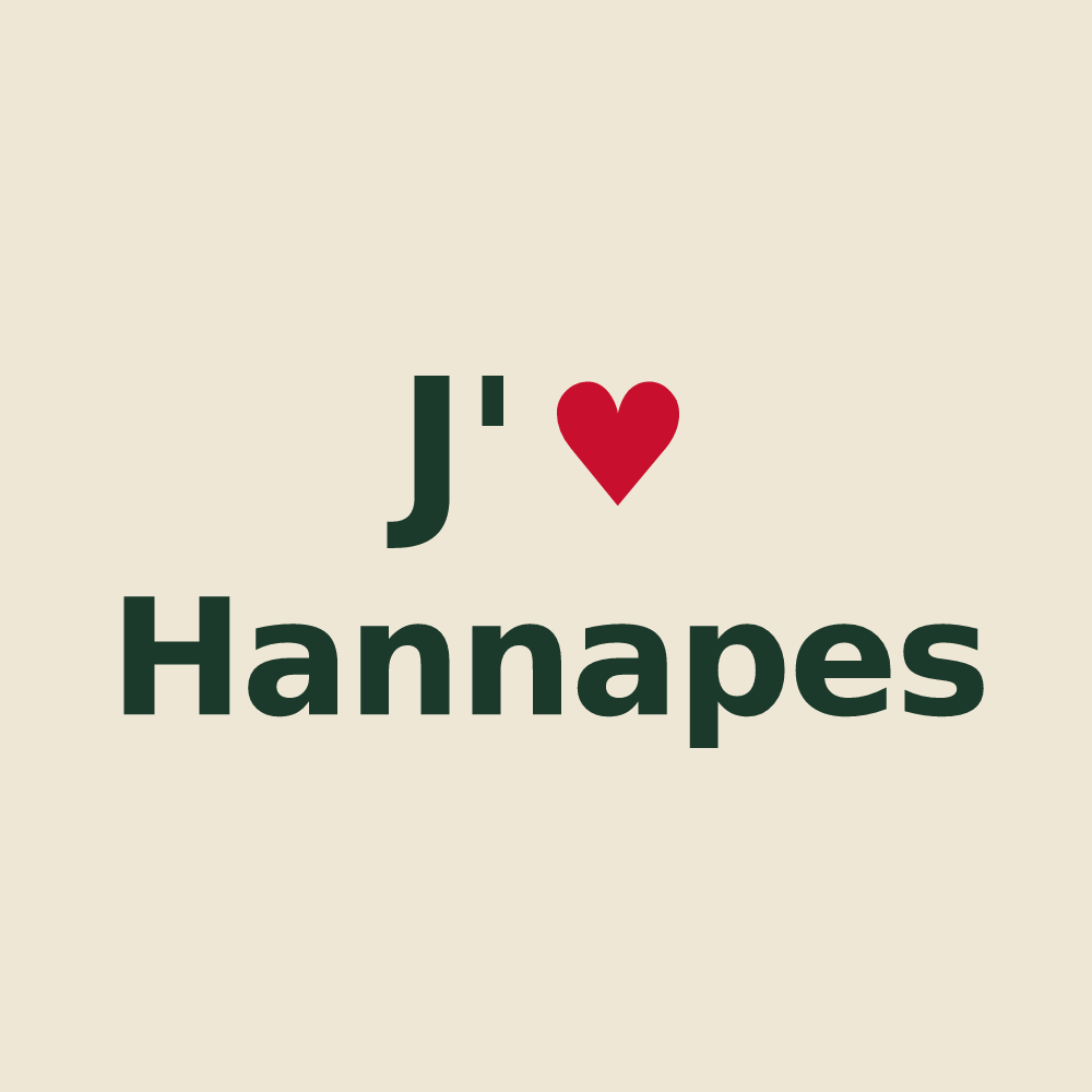 Tote bag personnalisé Hannapes — design J'aime Hannapes