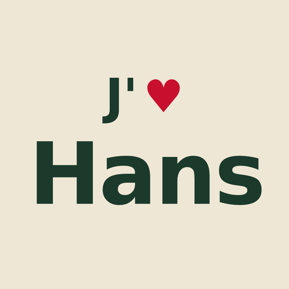 Tote bag personnalisé Hans — design J'aime Hans