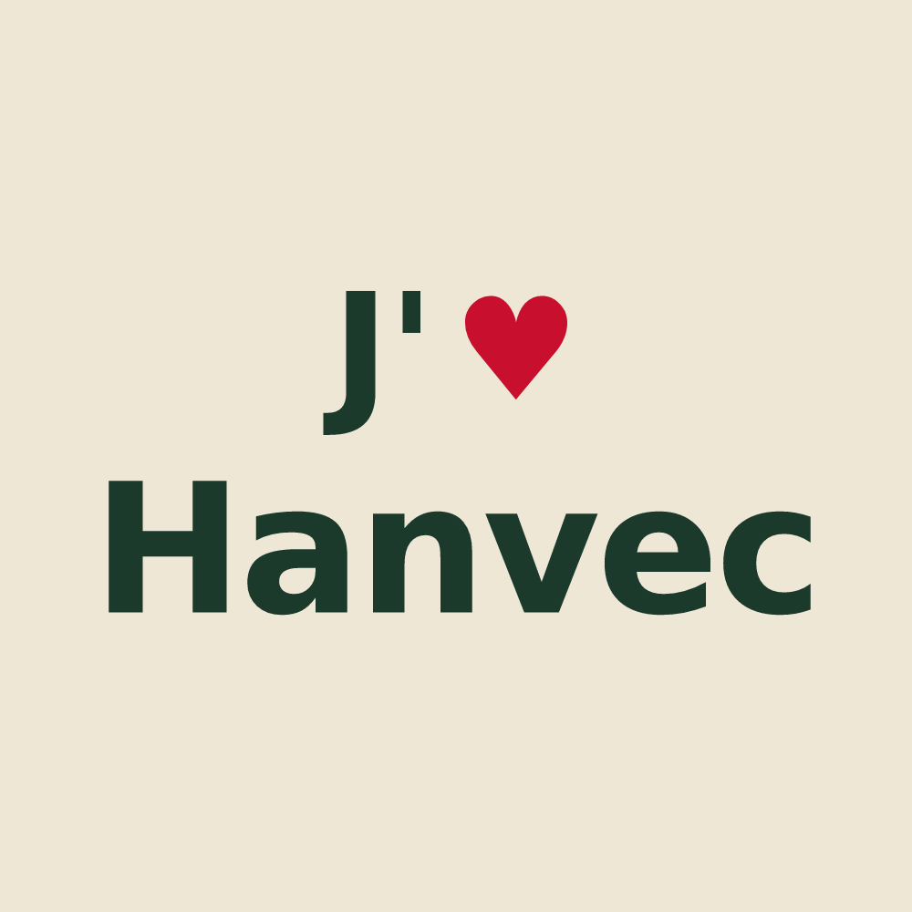 Tote bag personnalisé Hanvec — design J'aime Hanvec