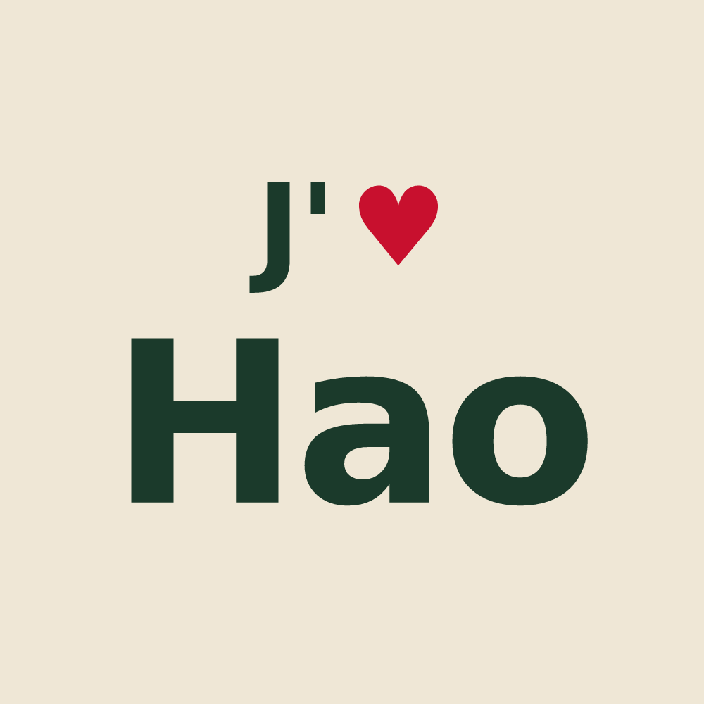Tote bag personnalisé Hao — design J'aime Hao
